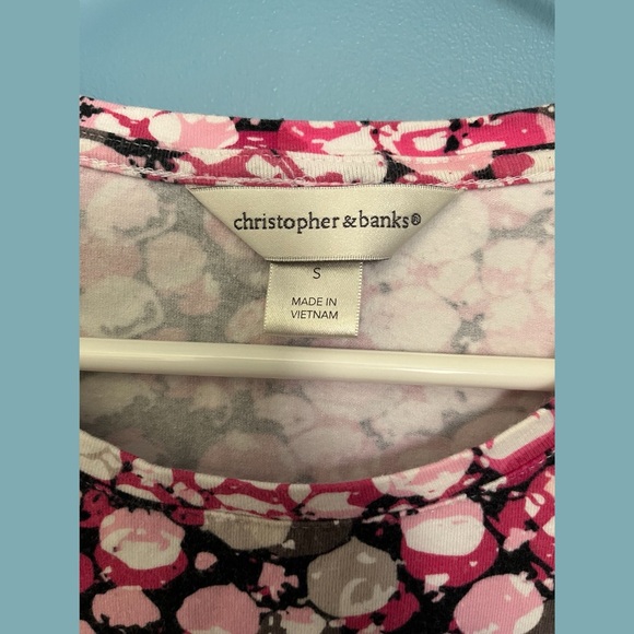 Christopher & Banks 3/4 sleeve shirt top - Picture 4 of 6